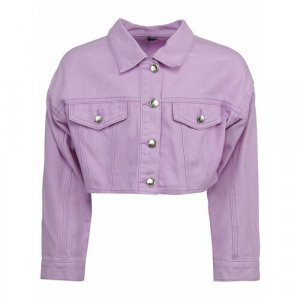 Джинсовая куртка , размер 152, фиолетовый Gaialuna. Цвет: фиолетовый