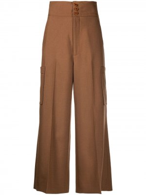 Укороченные брюки широкого кроя Gucci. Цвет: коричневый