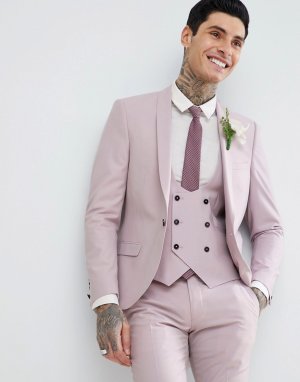 Светло-розовый облегающий пиджак Wedding Noose & Monkey