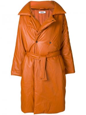 Пальто свободного кроя с поясом Marios. Цвет: жёлтый и оранжевый