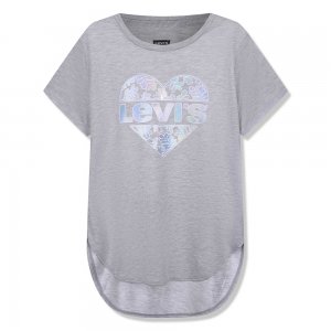 Детская футболка High-Low Graphic Tee Shirt Levis. Цвет: серый