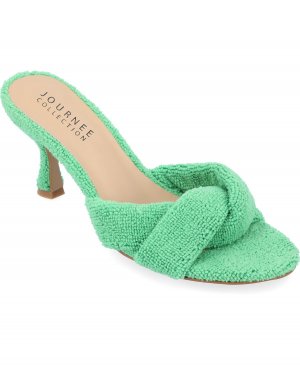 Женские махровые туфли Mannon на каблуке , зеленый Journee Collection