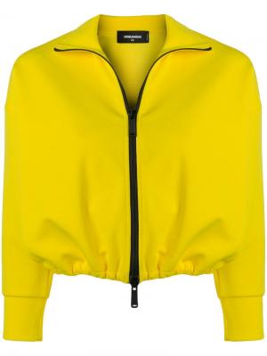 Укороченная спортивная куртка Dsquared2. Цвет: желтый