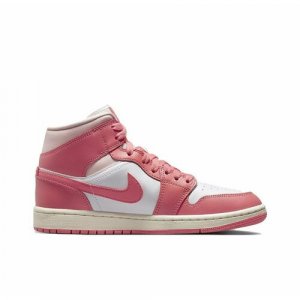 Кеды  1 Mid, размер 7,5w/37,5ru, белый, розовый Air Jordan. Цвет: розовый/белый
