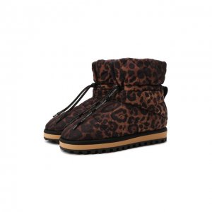 Текстильные сапоги City Boots Dolce & Gabbana. Цвет: леопардовый