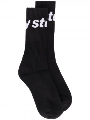Носки с жаккардовым логотипом Stussy. Цвет: черный