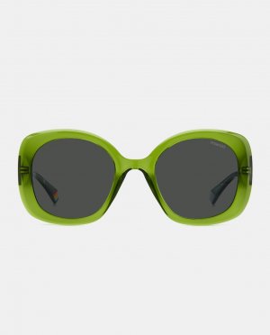 Зеленые женские солнцезащитные очки оверсайз с поляризационными линзами , зеленый Polaroid