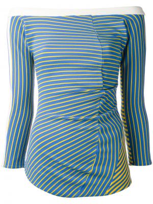 Блузка с открытыми плечами Twist Richard Malone. Цвет: синий