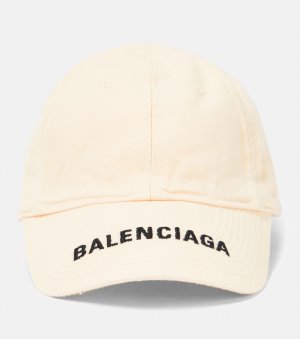 Хлопковая бейсболка с логотипом, белый Balenciaga