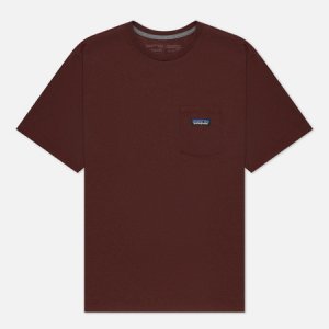 Мужская футболка P-6 Logo Chest Pocket Responsibili-Tee Patagonia. Цвет: бордовый