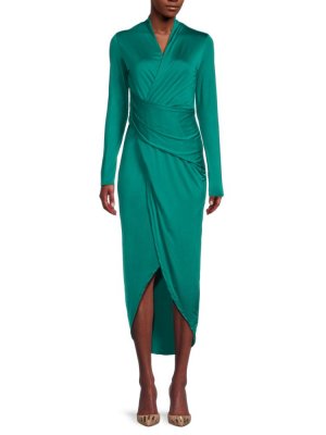 Платье с драпировкой и высоким низким вырезом , цвет Ivy Green Rachel Roy