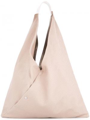 Объемная треугольная сумка-тоут Cabas. Цвет: коричневый