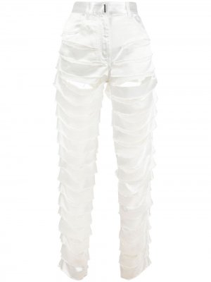 Прямые брюки с прорезями Givenchy. Цвет: белый