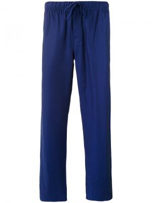 Пижамные брюки с узором елочкой Otis Batterbee. Цвет: синий