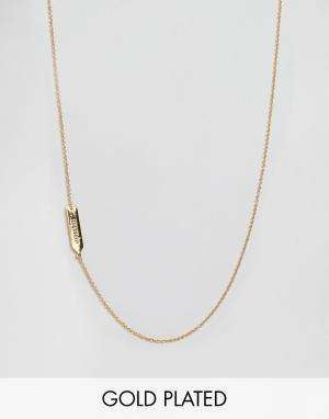 Асимметричное ожерелье с подвеской Водолей Gorjana. Цвет: золотой