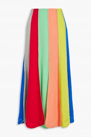 Юбка макси из шелкового крепа в полоску с металлизированной отделкой Carwash ROSIE ASSOULIN, разноцветный Assoulin