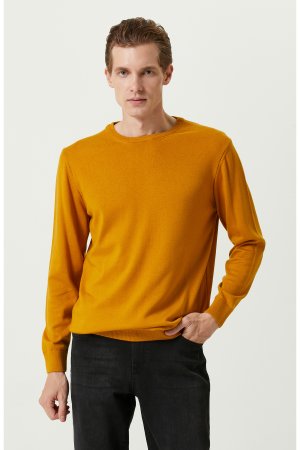 Горчичный свитер с круглым вырезом , желтый Network