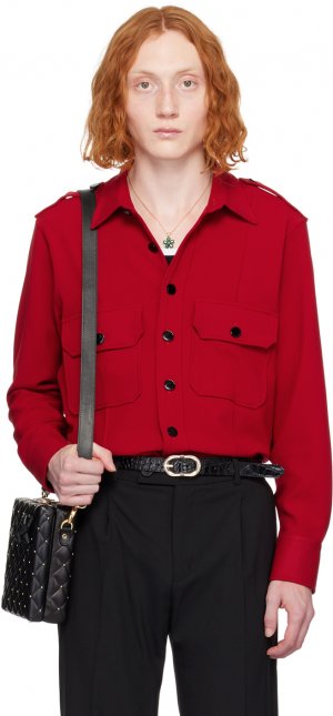 Красная рубашка с карманами и клапанами Ernest W. Baker