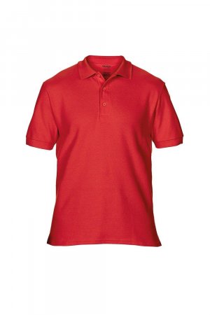 Хлопковая спортивная рубашка-поло с двойным пике премиум-класса , красный Gildan