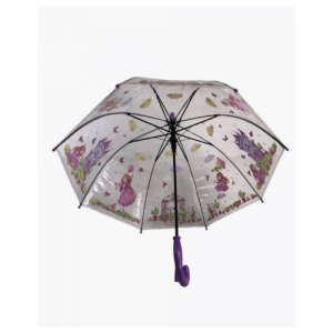 Зонт - трость прозрачный/ Детский зонтик от дождя , полуавтомат, складной, арт. С-537, фиолетовый GALAXY. Цвет: голубой