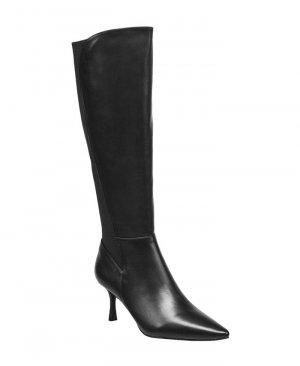 Женские кожаные прямые ботинки Logan с острым носком , черный French Connection