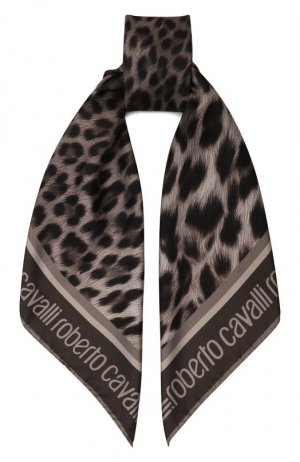 Шелковый платок Roberto Cavalli. Цвет: леопардовый