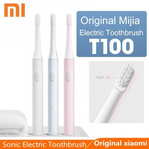 Mijia Sonic Электрическая зубная щетка T100 Mi для взрослых Здоровая красочная USB перезаряжаемая водонепроницаемая ультразвуковая автоматическая Xiaomi