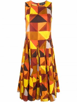 Платье без рукавов с графичным принтом Gianluca Capannolo. Цвет: оранжевый