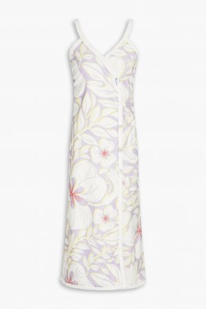 Платье миди из хлопковой махры с цветочным принтом , сирень Racil