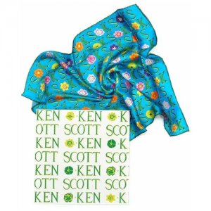 Ярко-бирюзовый шейный платок 819865 Ken Scott. Цвет: голубой