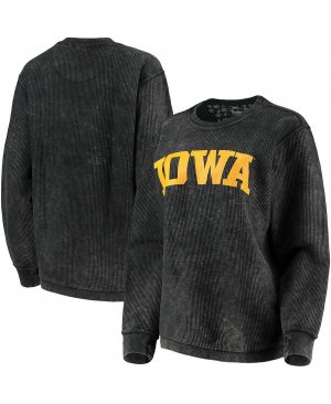 Женский черный свитшот Iowa Hawkeyes с удобным шнурком в винтажном стиле, базовый пуловер аркой , Pressbox