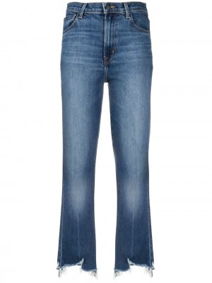Укороченные джинсы с бахромой J Brand. Цвет: синий