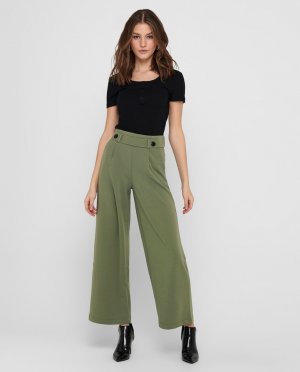Длинные женские брюки широкого кроя jdy, зеленый JDY. Цвет: зеленый