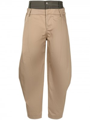 Многослойные брюки чинос Feng Chen Wang. Цвет: коричневый