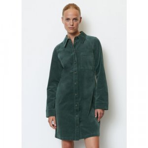 Платье-рубашка Marc OPolo, вельвет, повседневное, полуприлегающее, до колена, размер 42, зеленый O'Polo. Цвет: зеленый/зелeный
