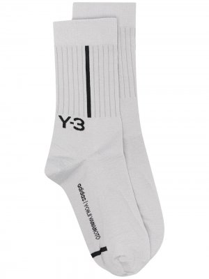 Носки вязки интарсия с логотипом Y-3. Цвет: серый