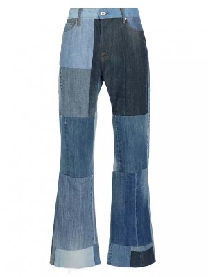 Расклешенные джинсы в стиле пэчворк Nsf, цвет patchwork denim NSF