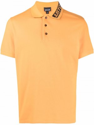 Рубашка поло с логотипом на воротнике Just Cavalli. Цвет: оранжевый