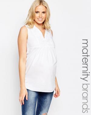 Топ для беременных c вышивкой Sorrento Isabella Oliver. Цвет: pure white