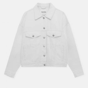 Джинсовая куртка Drop-shoulder, белый Pull&Bear