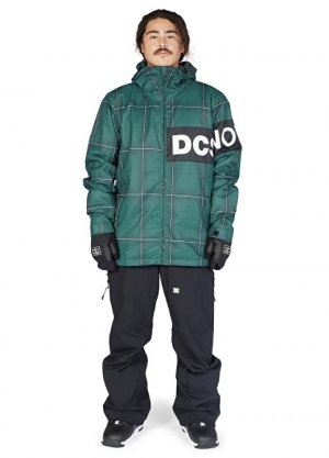 Зеленая мужская лыжная куртка с капюшоном и рисунком Dc shoes