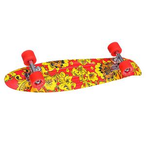 Скейт мини круизер Plast Board Khokhloma 27 (68.6 см) Union. Цвет: желтый,красный