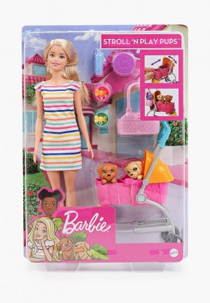 Кукла Barbie Barbie®, Барби с щенком в коляске. Цвет: разноцветный