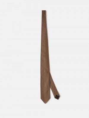 Шелковый галстук с геометрическим жаккардом , бежевый Lanvin