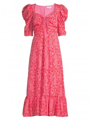 Платье миди с пышными рукавами и цветочным принтом Riana LIKELY