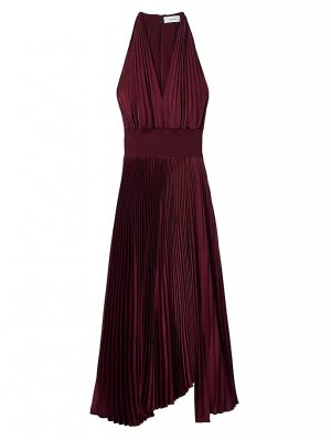 Атласное плиссированное платье миди Rose , цвет chicory A.L.C.