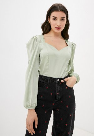 Блуза B.Style. Цвет: зеленый
