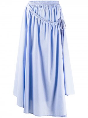 Расклешенная юбка миди Maison Flaneur. Цвет: синий