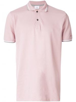 Классическая рубашка-поло с короткими рукавами Peuterey. Цвет: розовый и фиолетовый