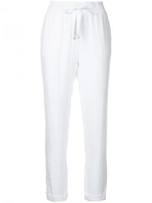 Укороченные брюки с эластичным поясом Venroy. Цвет: белый